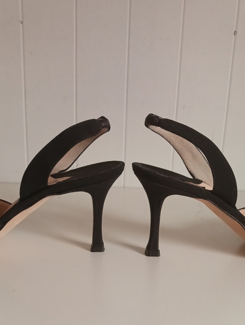 MANOLO BLAHNIK BLK FABRIC SLING BACK SHOES - Picture 3 of 9